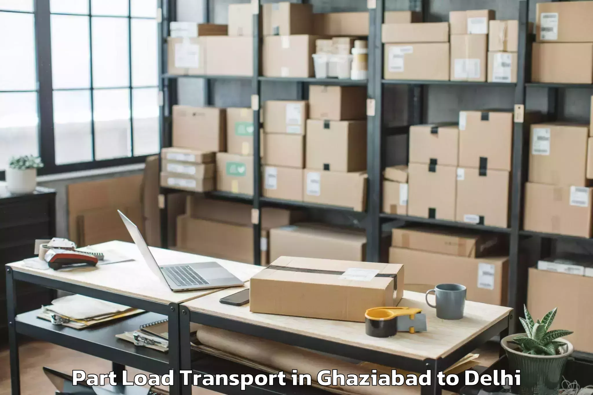 Quality Ghaziabad to Unity One Mall Cbd Shahdara Part Load Transport